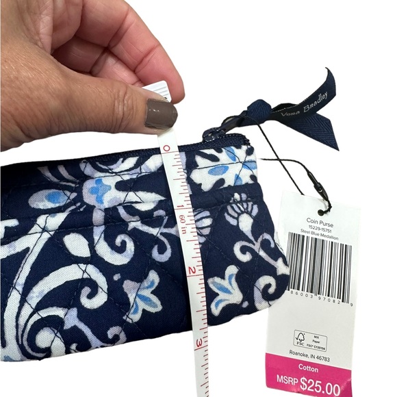 Vera Bradley Steel Blue Medallion Print Coin Purse - Picture 4 of 5